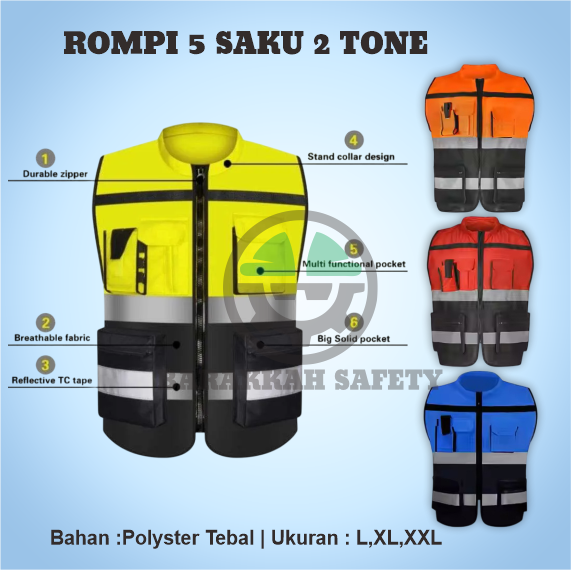 Rompi 5 Saku 2 Tone