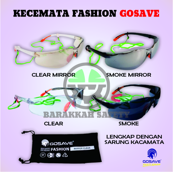 Kacamata Fashion Cover Clear - Smoke - Mirror GOSAVE