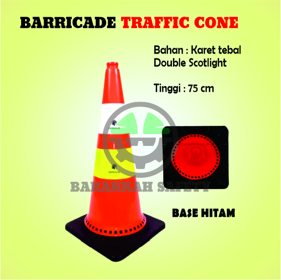 Kerucut Base Hitam (Traffic Cone)