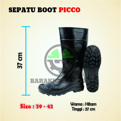 Sepatu Boot Karet PICCO (Hitam)