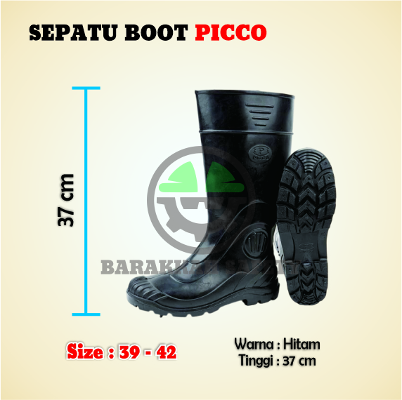 Sepatu Boot Karet PICCO (Hitam)